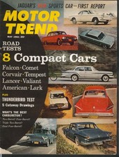 MOTOR TREND Thunderbird Corvair Falcon Comet Tempest Lancer ++ prove su strada 5 1961