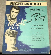 Vintage 1946 Piano Sheet Music Night and Day Cole Porter Cary Grant Alexis Smith