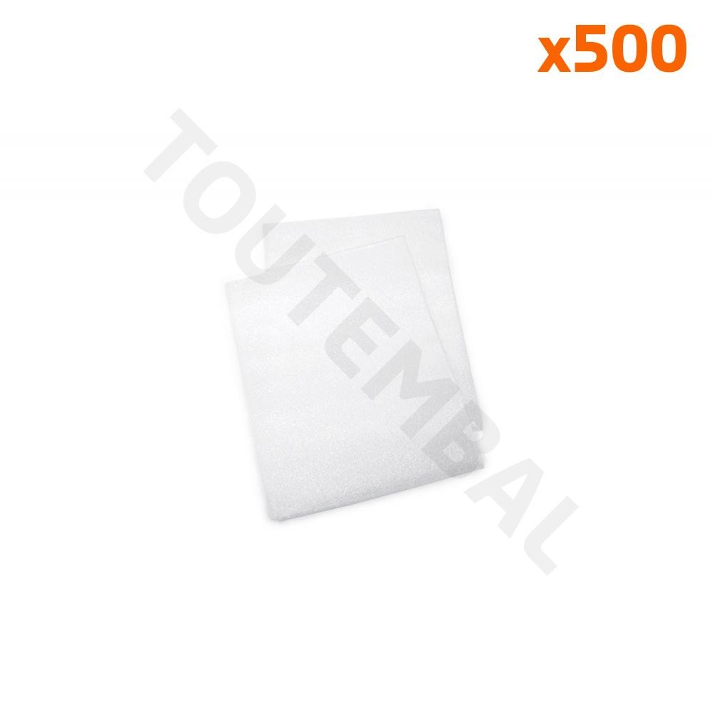 Sachet mousse 100x165 mm à ouverture totale pour protection de pièces, lot de 500