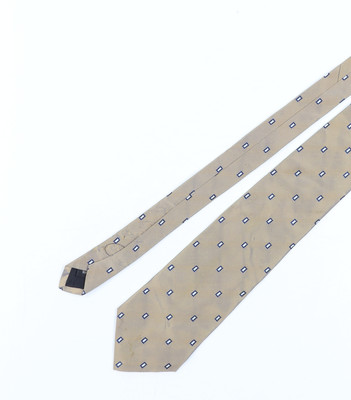 Woodstock beige geometrische Designer-Krawatte aus Seide für Herren
