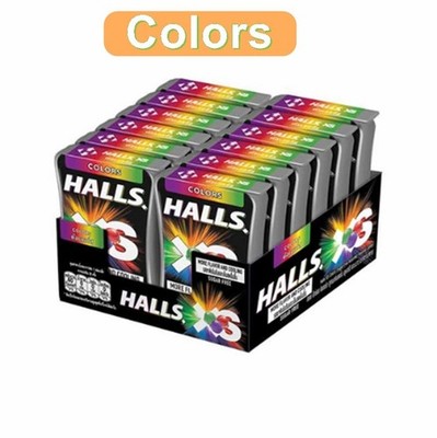 HALLS XS Colors Sugar Free Candy 12 Pack Assorted Mint 12.6g Thailand