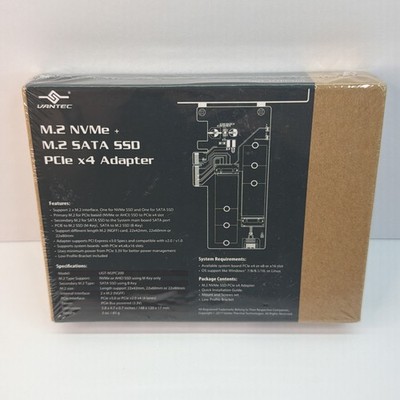 Vantec M.2 NVMe + M.2 SATA SSD PCIe X4 Adapter