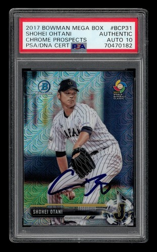 2017 Bowman Mega Box Chrome Prospects: Shohei Otani Auto PSA AUTHENTIC AUTO 10