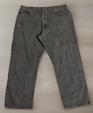 Vtg Wrangler Men s Straight Leg Black Denim Jeans Sz 42x30 Distressed 976T1CB