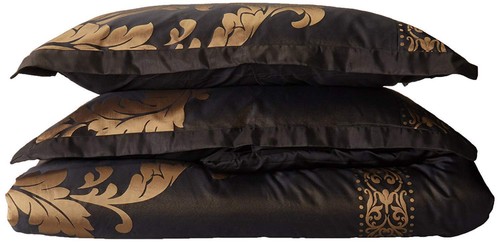 Chezmoi Collection 7-Piece Jacquard Floral Comforter Set, California King, Bl... - Picture 2 of 4