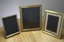 Vintage Lot of 3 Small Mini Gold Brass Picture Photo Frames Hallmark    D1