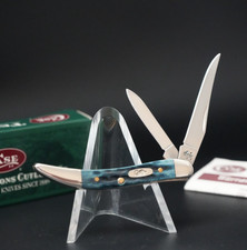 2006 Case XX Mediterranean Blue TWIN TOOTHPICK KNIFE 620096 Bone  MINT W BOX 