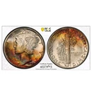 1945 10c Mercury Dime, MS67 PCGS Toned Tone Monster!