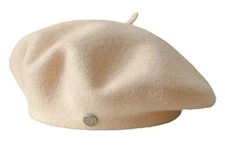 Women Wool Beret Hat Classic French Wool Hat Artist Beret Cap Medium Beige