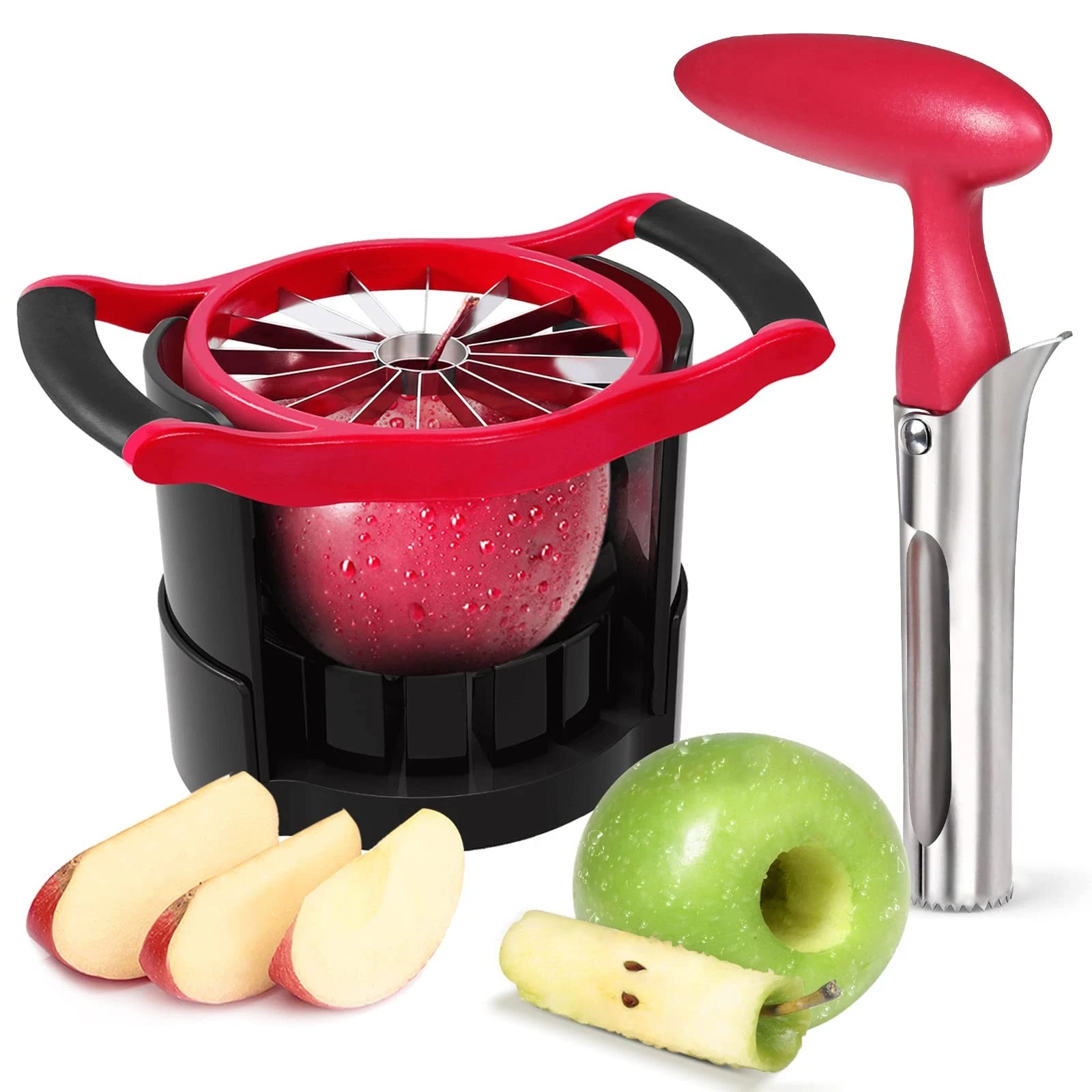 Apple Cutter Slicer, [Upgraded] Cut Apples All The Way Through, [Large Size] ...
