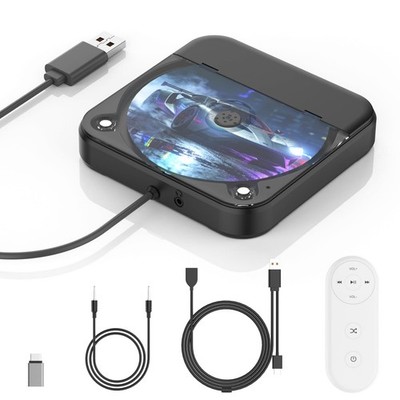 CD Player for Car,MONODEAL External Portable Car Players with AUX BLACK