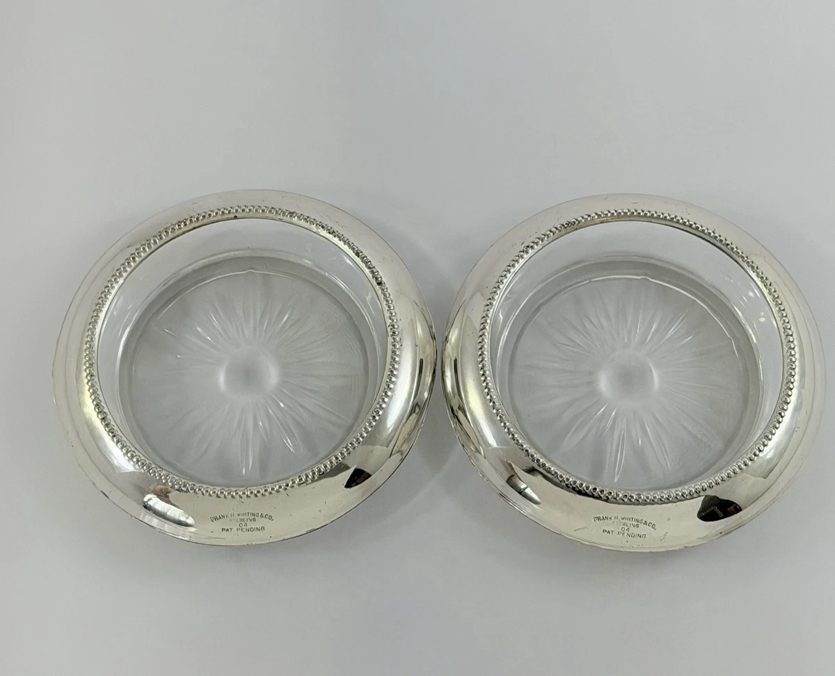 Frank M. Whiting Antique US Sterling Silver Dishes & Coasters for