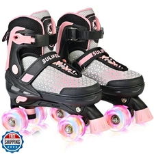SULIFEEL Roller Skates for Girls Boys Kids,4 Sizes Adjustable Qua