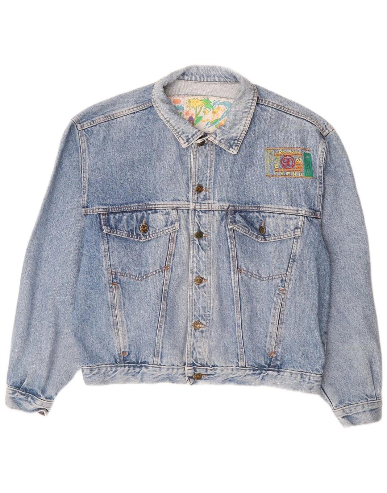 Vintage Mens Denim Jacket UK 42 XL Blue Cotton CO09