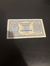 1951 Norwegian 5 Kroner Banknote
