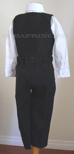 5 PCS Formal BLACK SUIT SET Boys 2/3/4/5/6/7 Wedding/Graduation/Holiday NEW - Picture 5 of 11