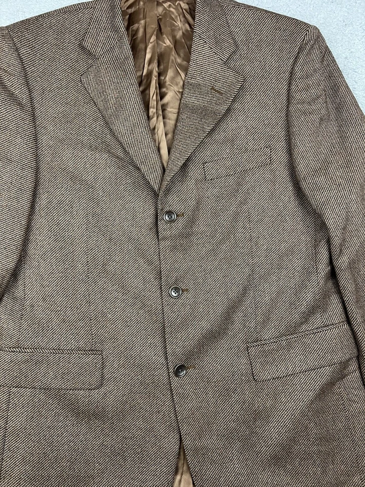 Gianni Manzoni Italy Blazer Suit Jacket 40 Wool Brown Vitale Barberis Canonico - Image 2 of 4