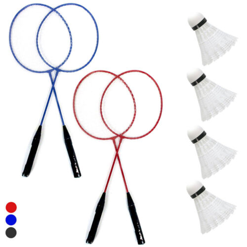 10 pièces ensemble de badminton récréatif 4 raquettes 4 shuttlecocks étui filet extérieur jeu - Photo 1/1