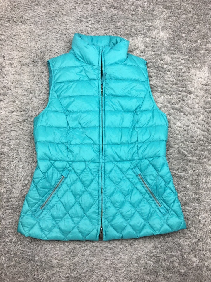Talbots Chaleco Chaqueta Mujer Talla P Pequeña Azul Brillante Sin Mangas Nylon Plumón Foto 3 de 4