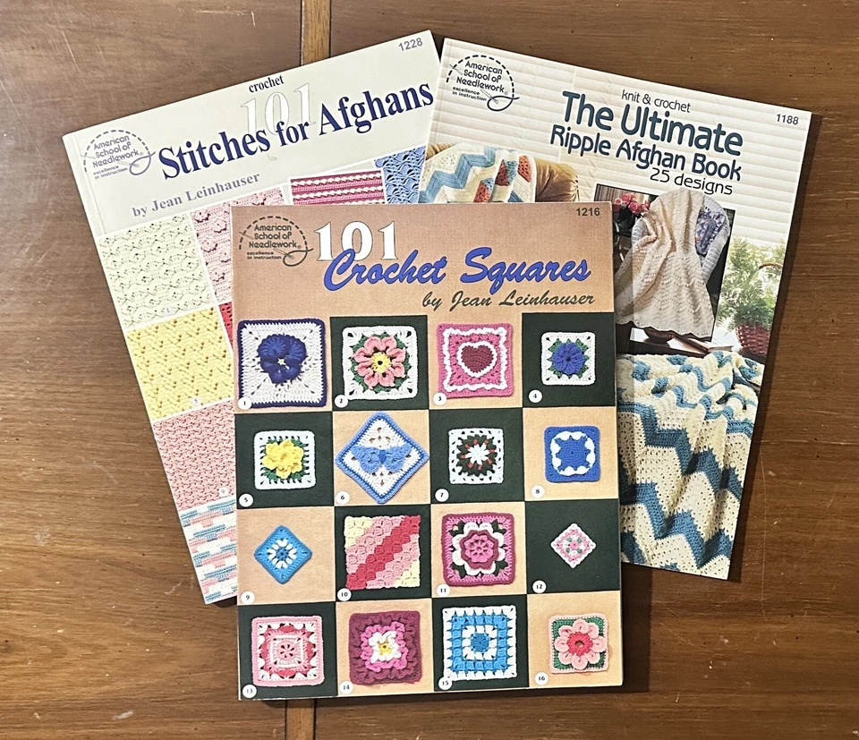 American School Of Needlework 101 Stitches/Squares For Afghans Lot (3) - Image 2 of 4