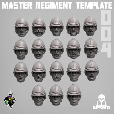 Master Regiment Template set 4 Kit 18 Heads Reptilian Overlords