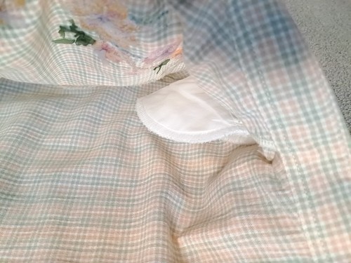 Napa Valley Floral Embroidered Size L Checkered Plaid Pastel W/ Shoulder Pads - Picture 7 of 10