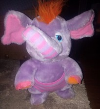 Vintage Wuzzles Eleroo Plush Purple Elephant Hasbro Disney Softies Doll 1984 12