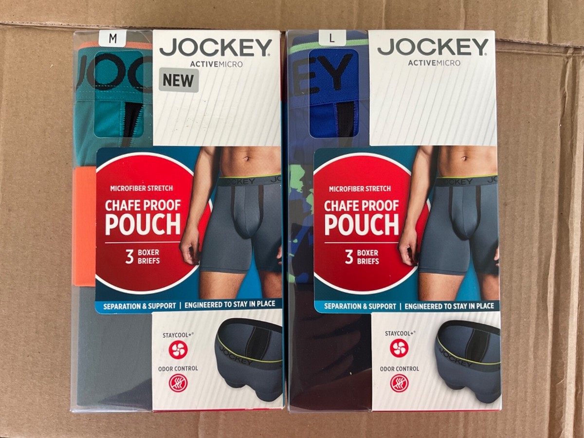 Jockey Chafe Proof Pouch Microfiber Stretch Boxer Briefs New Orange Green  Gray