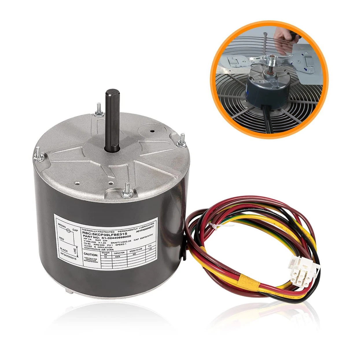 F48AA68A50 Replaces A.O.Smith York Coleman Condenser Fan Motor 1/4 HP  208-230V | eBay