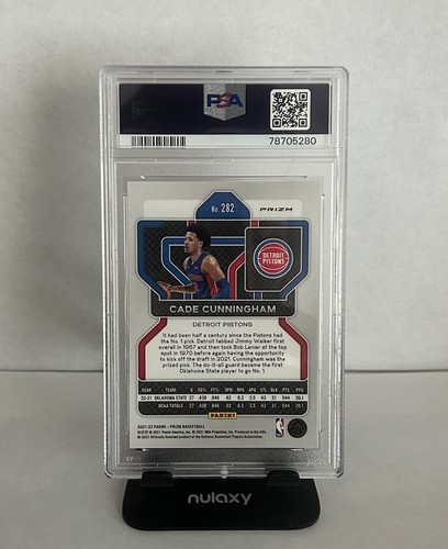 2021 PANINI PRIZM GREEN PRIZM #282 CADE CUNNINGHAM ROOKIE RC PSA 8 - Picture 3 of 4