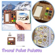 Portable Travel Wooden Handmade Paint Palette Oil Painting Boxs Tray Q2L0 U M5E3