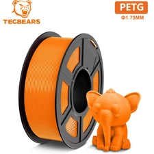 TECBEARS PETG 3D Printer Filament Consumables 1.75MM 1KG NO Tangle Neatly Orange