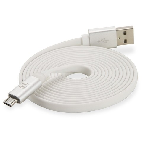 Scosche FlatOUT LED (Micro)- Charge & Sync 6 ft. Cable with Charge LED- MFLED6WT - 第 1/3 張圖片