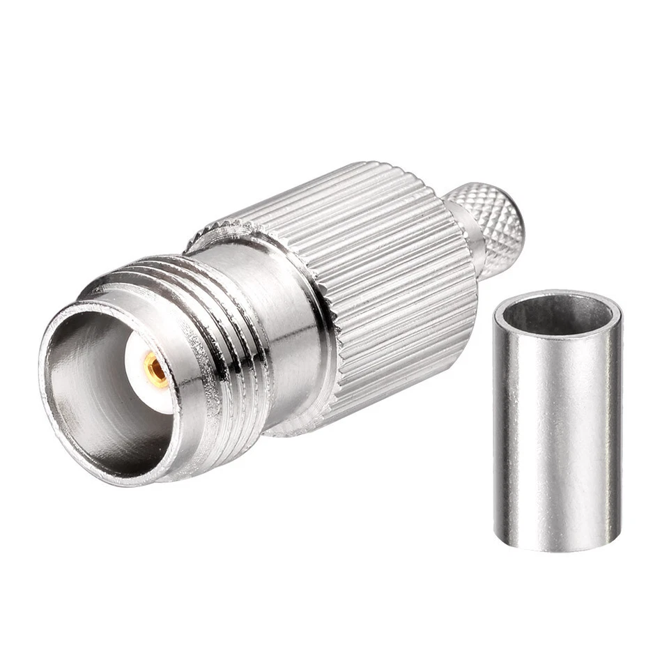 TNC Male + Female Crimp Solder Connector Kit 5 for RG58 RG303 RG142 RG400 Cable - Image 3 of 4