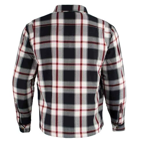 CAMICIA BIKER UOMO IN PELLE MILWAUKEE A QUADRI IN FLANELLA CON ARMATURA OMOLOGATA CE - Foto 75 di 126