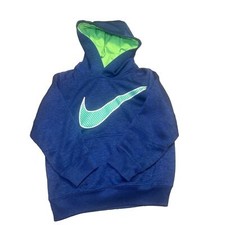 Boys Nike Therma-Fit Blue  Neon Green Size 5 Hoodie