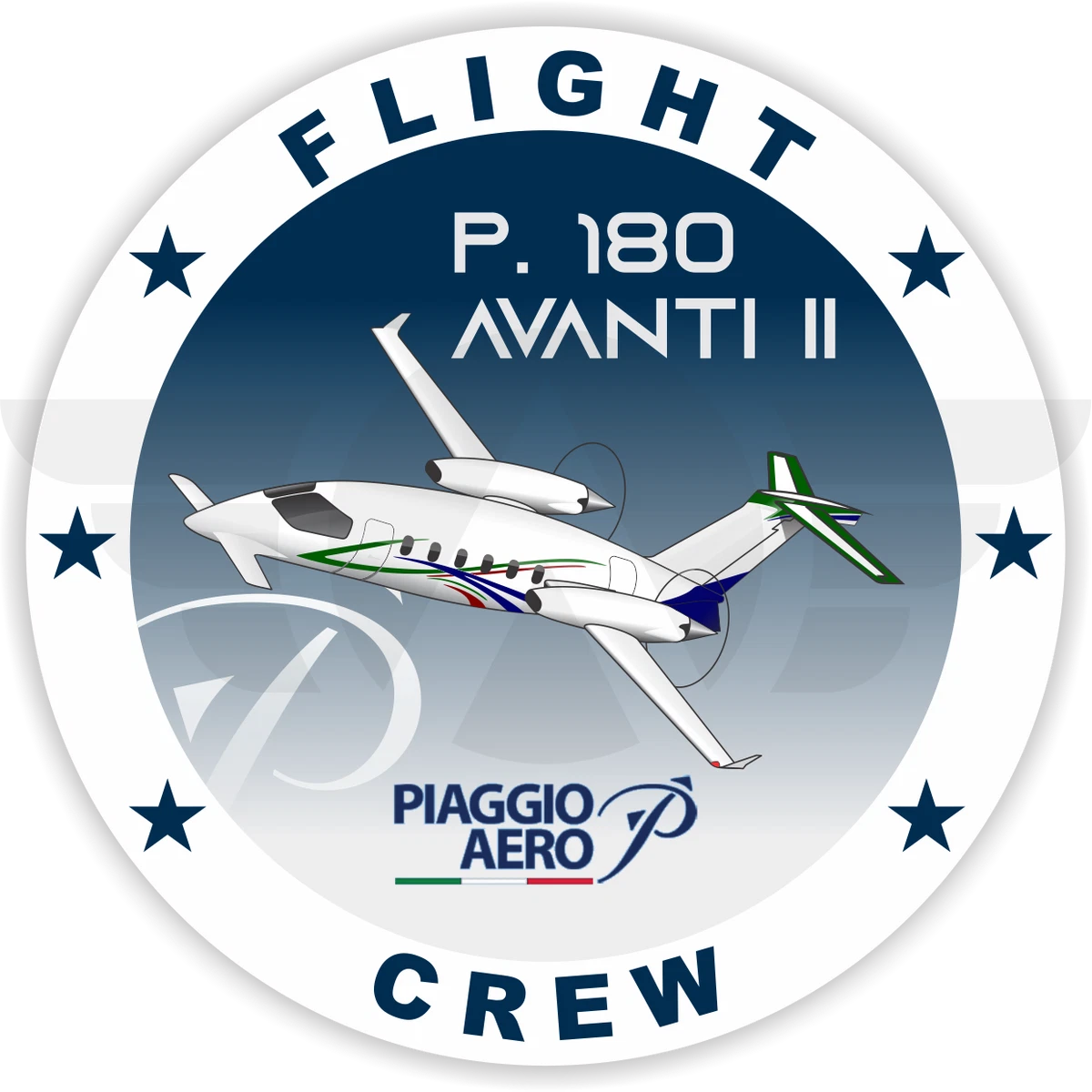 Piaggio P.180 Avanti II aircraft round sticker | eBay