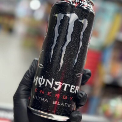 1 Can Monster Ultra Black Energy Drink with Vitamins, Zero Sugar, 16 Fl Oz