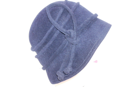 Diva 100% Rabbit Hair Cloche Hat Navy BLUE 22.5\