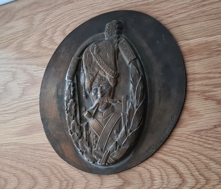 Bronzeplatte Drago Editeur 1709-1791 94e Armee Frankreich, Rarität!!!