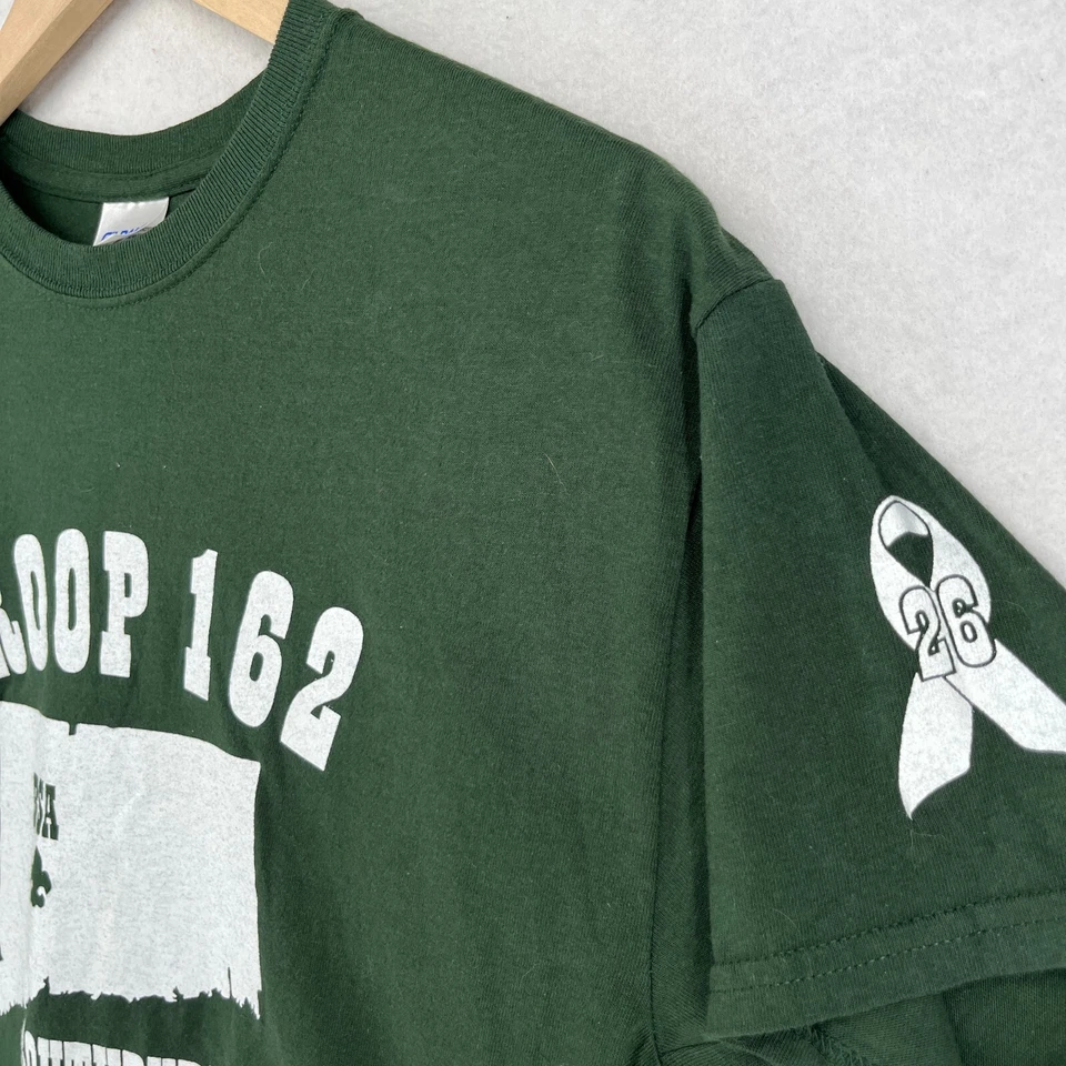 BOY SCOUTS BSA TROOP 162 Shirt Mens M SOUTHBURY CT Crewneck Cotton Green - Image 2 of 4