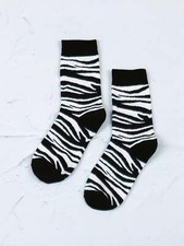 Zebra Striped Crew Socks Funny Socks for Women Novelty Socks Funky Socks Gift
