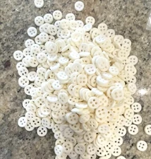 10x Ivory Matt Sunk 4 Hole Tiny Shirt Buttons 8.5mm
