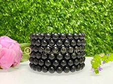 Wholesale Lot 6 Pcs Natural Jet 8mm 7.5” Stretch Bracelet Crystal Healing