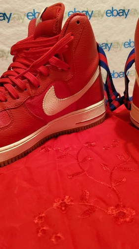 Nike Air Force 1 High 07 Red Men's Size 9.5 315121-605 2016 AF1 GUM BOTTOM - Picture 5 of 12
