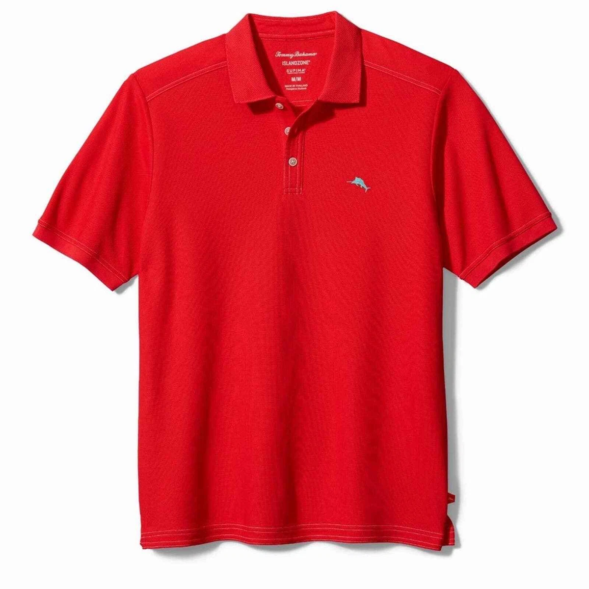 Tommy Bahama Trim Fit Emfielder Red Polo Size Large eBay