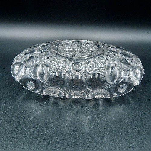 Co-Operative Flint Imperial Jeweled Moon & Stars Folded Bowl Relish Banana EAPG - Picture 9 of 14