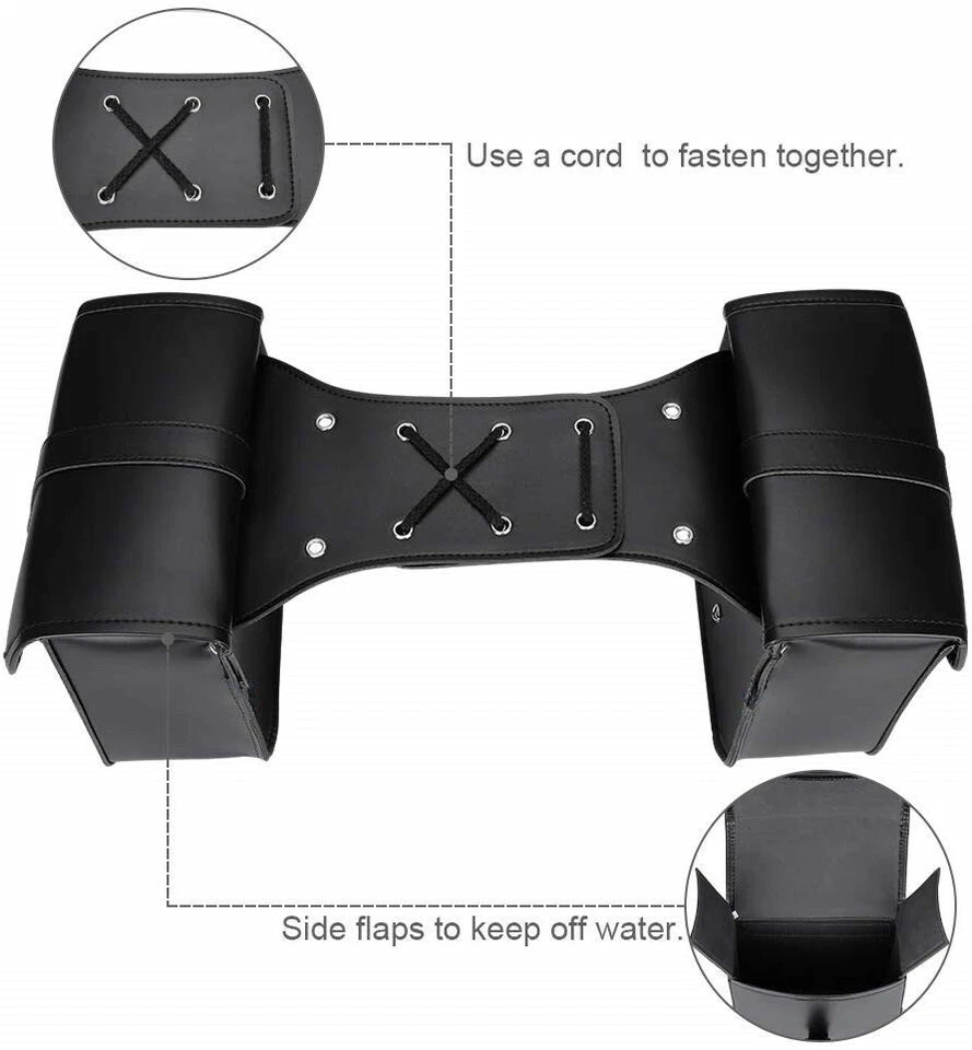 Alforjas de motocicleta de cuero PU para equipaje Sportster Softail Dyna Foto 4 de 4