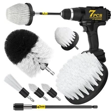 7Pack Drill Brush Attachment Set Car Interior Detailing Kit Power Scrubber Brush