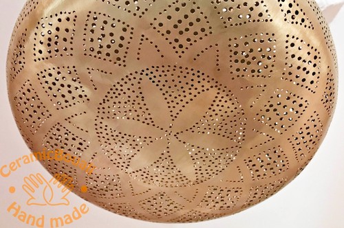 Lámpara colgante decorativa marroquí luz de techo de gota abierta, lámpara de latón colgante, La - Imagen 4 de 9